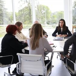 La Reina Letizia en una reunión en su despacho sobre la DANA