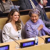 Magdalena de Suecia y la Vicesecretaria General de la ONU en una reunión de la ONU sobre infancia