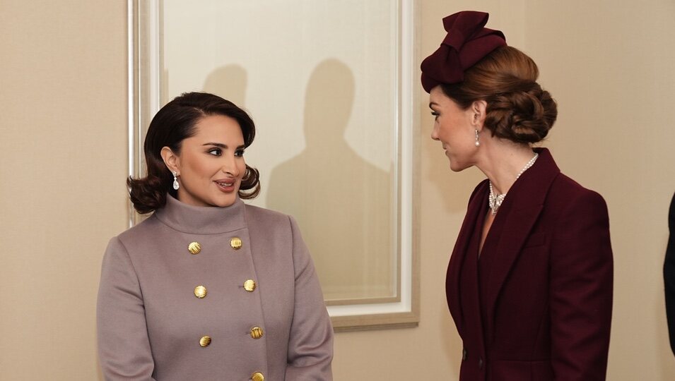 Kate Middleton y la Jequesa Jawaher Al Thani en su visita de Estado a Londres