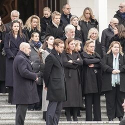 Carolina de Mónaco, Carlota Casiraghi, Pierre Casiraghi y Beatrice Borromeo en el funeral de Fernanda Biffi Casiraghi