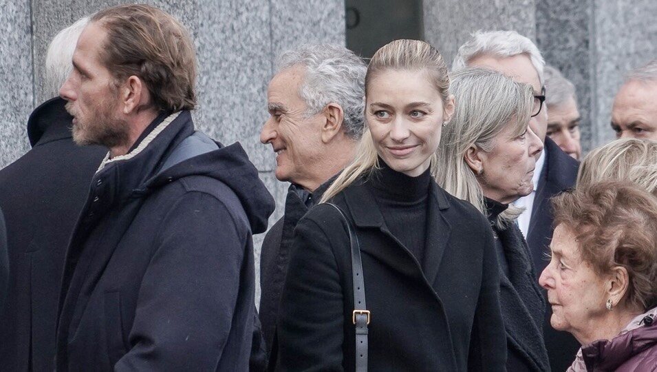 Andrea Casiraghi, Beatrice Borromeo y Carolina de Mónaco en el funeral de Fernanda Biffi Casiraghi