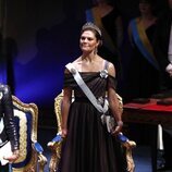 Victoria de Suecia con la Tiara Baden y vestido de Christer Lindarw en los Premios Nobel 2024