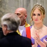 Amalia de Holanda con la Tiara de Estrellas de la Reina Máxima en la cena de gala por la Visita de Estado del Presidente de Portugal a Países Bajos