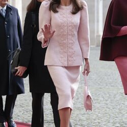 La Reina Letizia en la ceremonia de bienvenida por su Visita de Estado a Italia