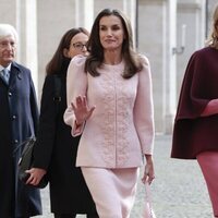 La Reina Letizia en la ceremonia de bienvenida por su Visita de Estado a Italia