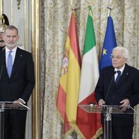 El Rey Felipe VI y Sergio Mattarella en sus discursos en la ceremonia de bienvenida a los Reyes de España por su Visita de Estado a Italia