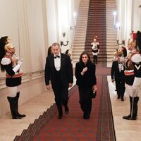 Los Reyes Felipe y Letizia a su llegada a la cena de gala por su Visita de Estado a Italia