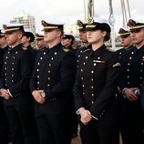 La Princesa Leonor junto a sus compañeros de travesía en el Juan Sebastián Elcano