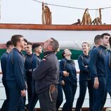 La Princesa Leonor con sus compañeros en el Juan Sebastián de Elcano en Cádiz antes de hacerse a la mar