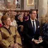 Ana María de Grecia, Pablo y Marie Chantal de Grecia, Benedicta de Dinamarca, la Reina Sofía e Irene de Grecia en la boda de Nicolás de Grecia y Chrysi Var