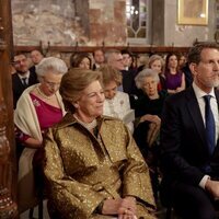 Ana María de Grecia, Pablo y Marie Chantal de Grecia, Benedicta de Dinamarca, la Reina Sofía e Irene de Grecia en la boda de Nicolás de Grecia y Chrysi Var