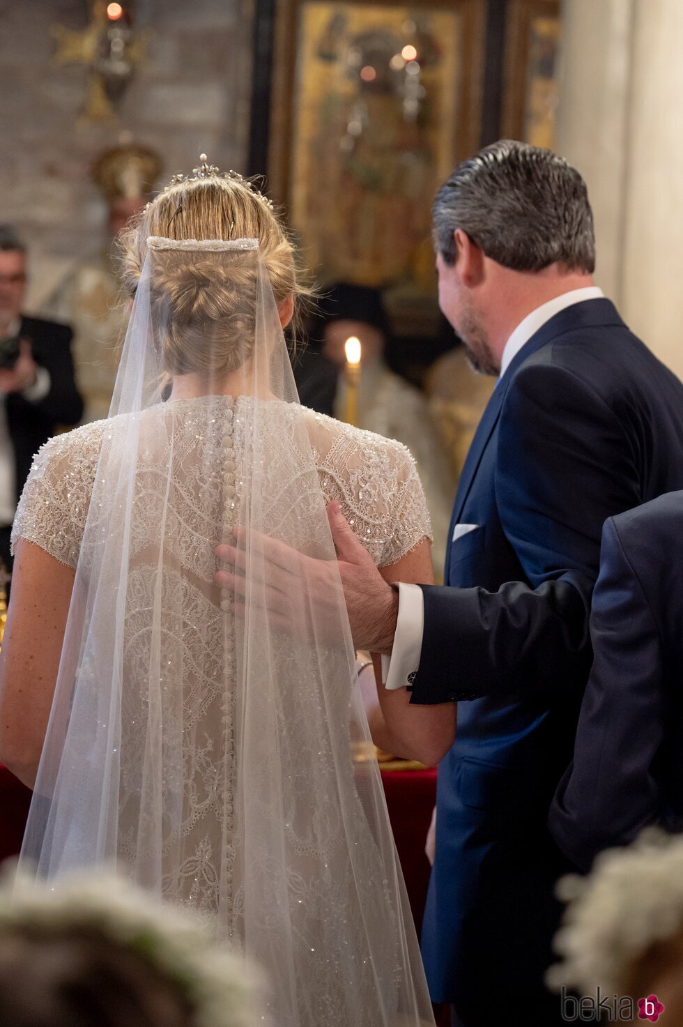 Nicolás de Grecia, muy cariñoso con Chrysi Vardinoyannis en su boda