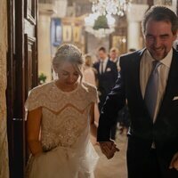 Nicolás de Grecia y Chrysi Vardinoyannis a la salida de su boda