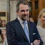 Nicolás de Grecia y Chrysi Vardinoyannis con la Tiara del Corsario en su boda