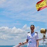 La Princesa Leonor en el Juan Sebastián de Elcano a su llegada a Salvador de Bahía