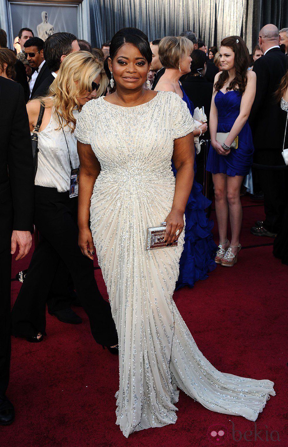 Octavia Spencer en la alfombra roja de los Oscar 2012