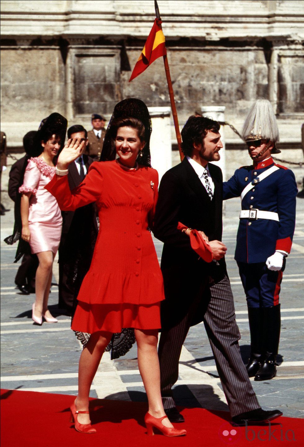 La Infanta Cristina y Juan Gómez-Acebo en la boda de la Infanta Elena en 1995