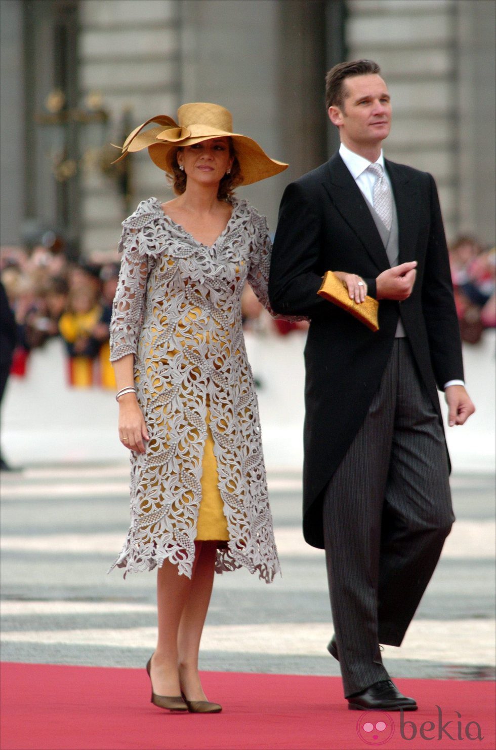 Los Duques de Palma en la boda del Príncipe Felipe en 2004