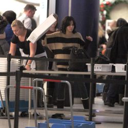 Raquel del Rosario en el aeropuerto de Nueva York