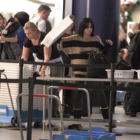 Raquel del Rosario en el aeropuerto de Nueva York