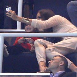 Irina Shayk en el estadio Santiago Bernabéu