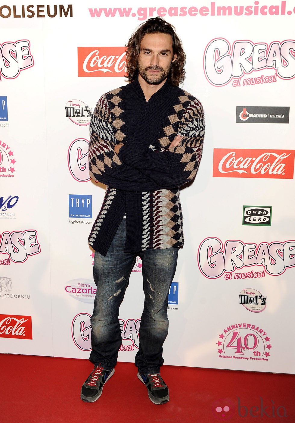 Iván Sánchez en el estreno de 'Grease'