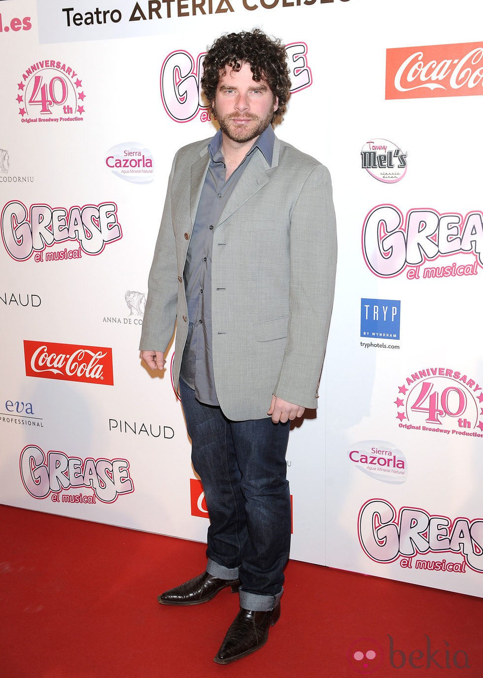 Daniel Huarte en el estreno de 'Grease'