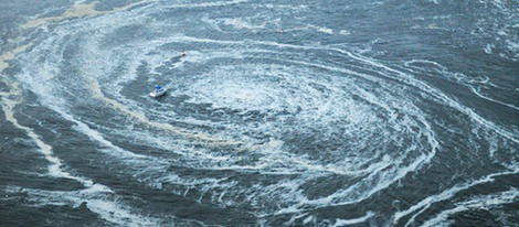 Remolino creado por el tsunami de Japón