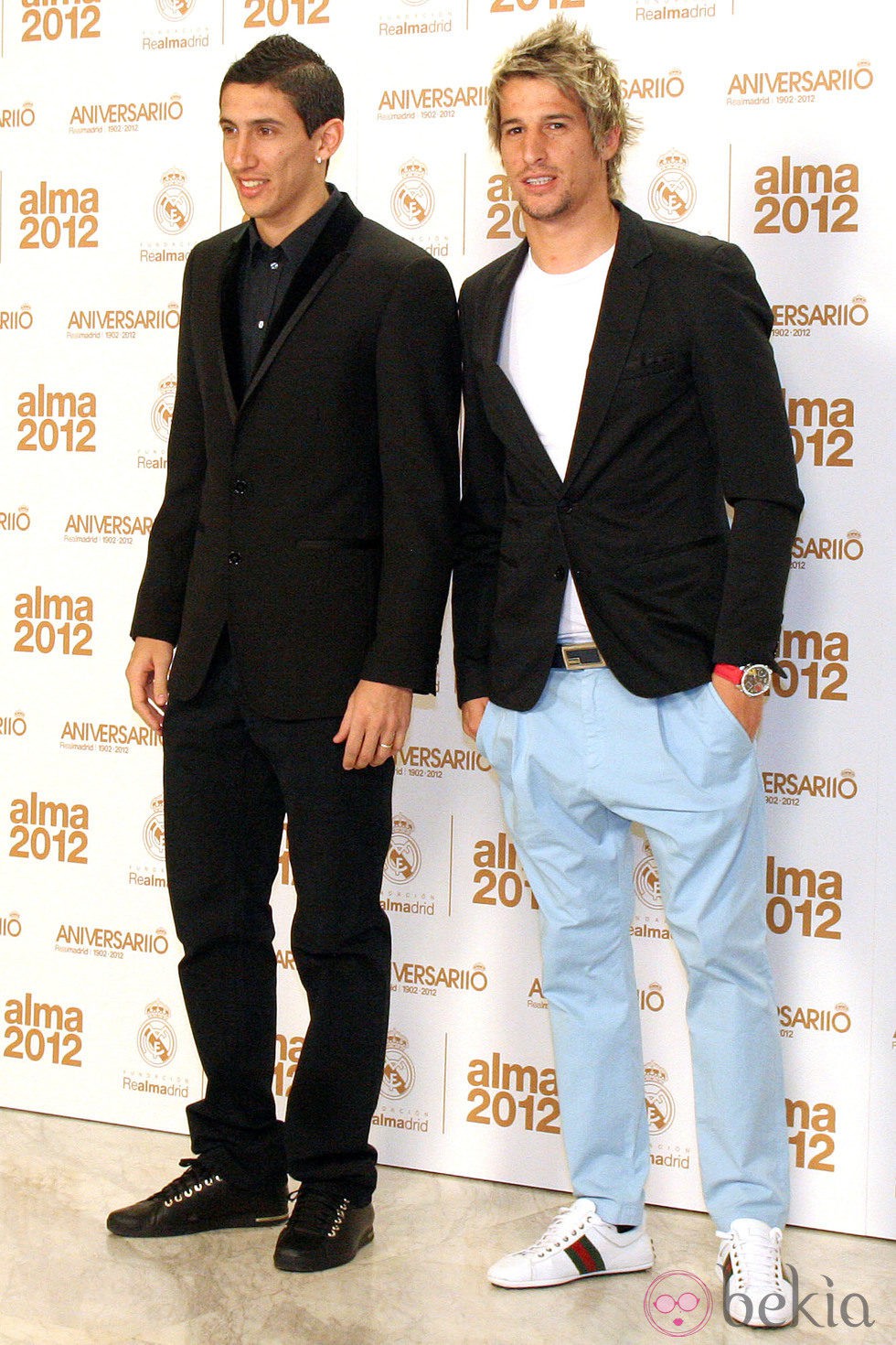 Ángel Di María y Fábio Coentrão en los premios Alma 2012 de la Fundación del Real Madrid