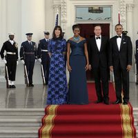 Samantha Cameron, Michelle Obama, David Cameron y Barack Obama en la Casa Blanca