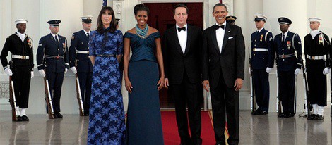 Samantha Cameron, Michelle Obama, David Cameron y Barack Obama en la Casa Blanca