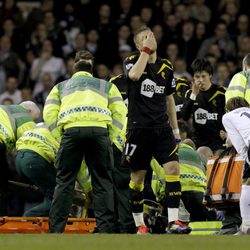 Fabrice Muamba tras sufrir un infarto en el campo de fútbol