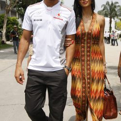 Lewis Hamilton y Nicole Scherzinger en el Gran Premio de Malasia