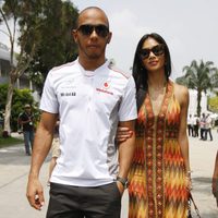 Lewis Hamilton y Nicole Scherzinger en el Gran Premio de Malasia