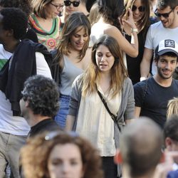 Irene Montalà, Blanca Suárez y Jonás Berami en la manifestación contra la Reforma Laboral