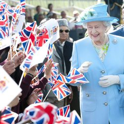 La Reina Isabel II en una visita con motivo del Jubileo de Diamante