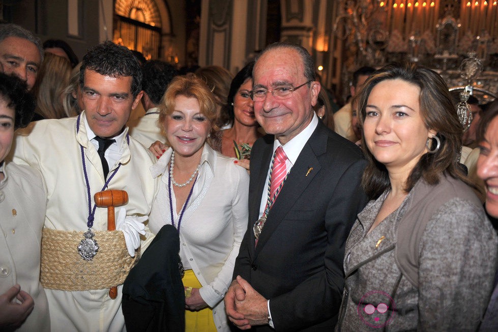 Antonio Banderas y la Baronesa Thyssen en la Semana Santa de Málaga