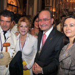 Antonio Banderas y la Baronesa Thyssen en la Semana Santa de Málaga