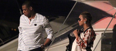 Beyoncé, Jay-Z y Blue Ivy Carter en un yate en San Bartolomé