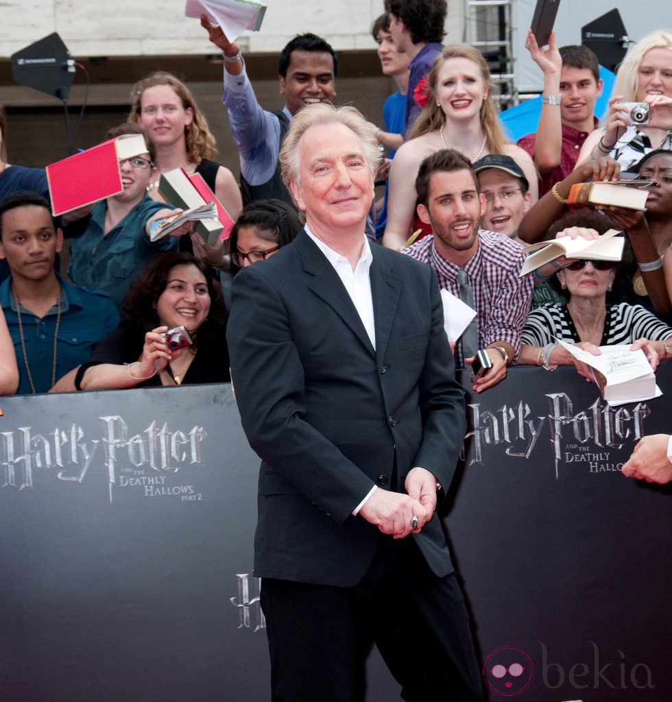 Alan Rickman en la premiére de Nueva York de 'Las reliquias de la muerte: Parte 2'