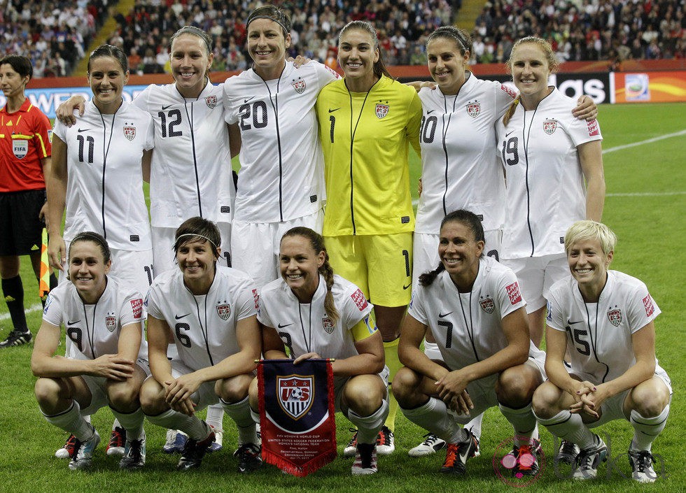 El equipo de Estados Unidos en la final del Mundial de Fútbol Femenino 2011