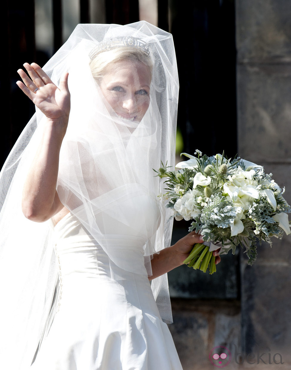 Zara Phillips vestida de novia