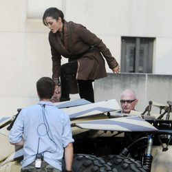 Marion Cotillard en el rodaje de 'The dark night rises' en Pittsburgh