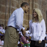 Shakira en la cumbre de Cartagena con Obama