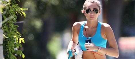 Miley Cyrus en su dura sesión de footing