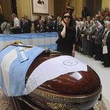 Cristina Kirchner en el funeral de su marido