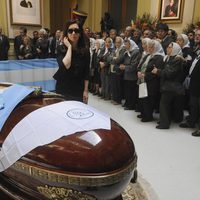 Cristina Kirchner en el funeral de su marido