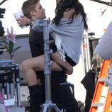 Justin Bieber y Selena Gomez en un descanso del rodajde del videoclip de 'Boyfriend'