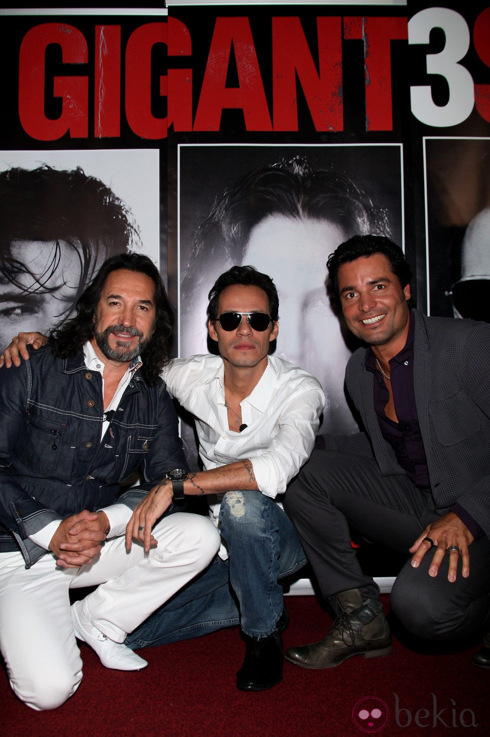 Marc Anthony, Chayanne y Marco Antonio Solís en la presentacón de su gira conjunta 'Gigantes'