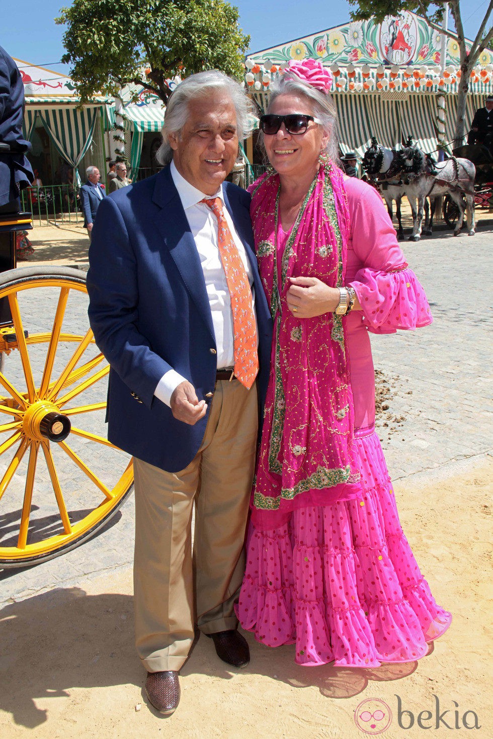 Chiquetete y su mujer Carmen Gaona en la Feria de Abril de Sevilla 2012